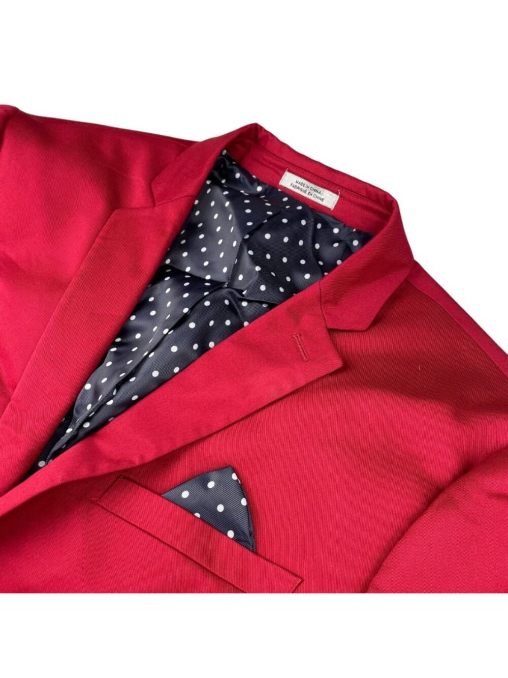 Express Men’s Photographer Fitted 2-Button Polka-Dot Lined Blazer Red • 40R
